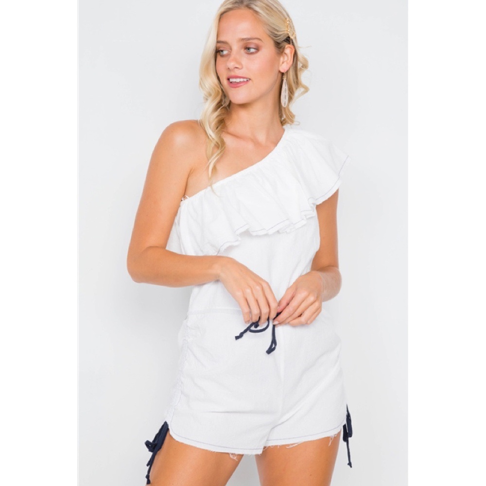 Costa Single Shoulder Ruffle Romper